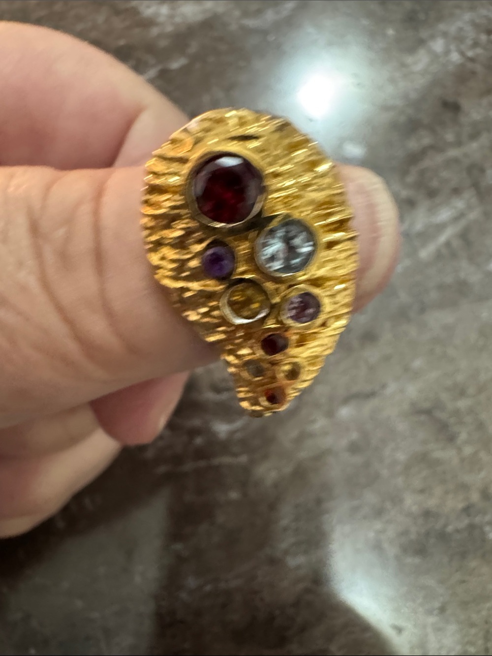 Gold-Tone Multi-Gem Statement Ring - Women Jewelry